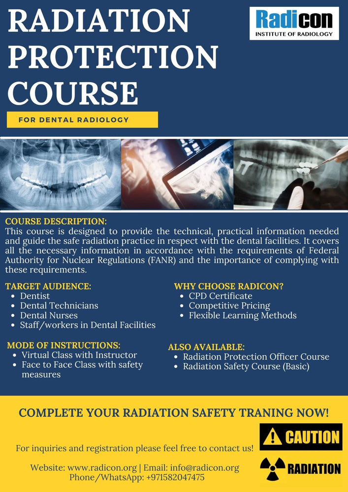 Radiation Protection Course for Dental Radiology - Dubai, 12 Jan 2024